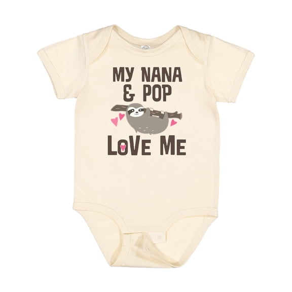 Inktastic Nana and Pop Love Me Sloth Girls Baby Bodysuit