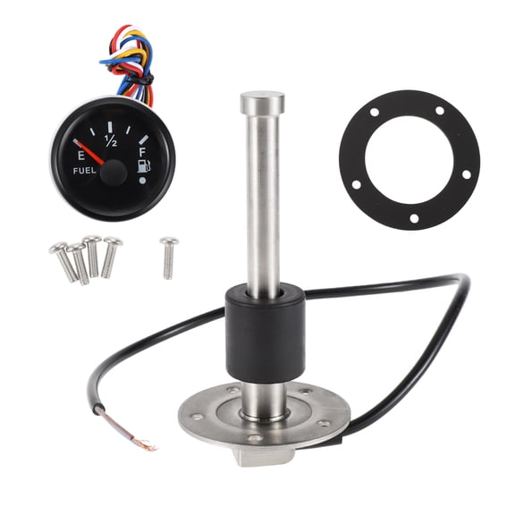 Unique Bargains Fuel Sending Unit and Gauge Kit 125mm Length Boat Fuel Sending Unit Marine Fuel Sender Unit Metal Black Silver Tone 1 Set 240-33 Ohm