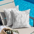 thumbnail image 4 of White Gray Throw Pillow Cover Abstract Art Marble Texture Modern Concise Cotton Linen Cushion Cover Throw Pillow Case with Invisible Zipper for Couch Sofa Bed Chair Car 20x20 Inch, 4 of 9
