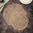 thumbnail image 1 of Mantel individual con forma de calavera de PVC hueco para decoración de mesa de comedor de Halloween, tapete creativo personalizado para comida, posavasos antideslizante para taza, 1 of 6