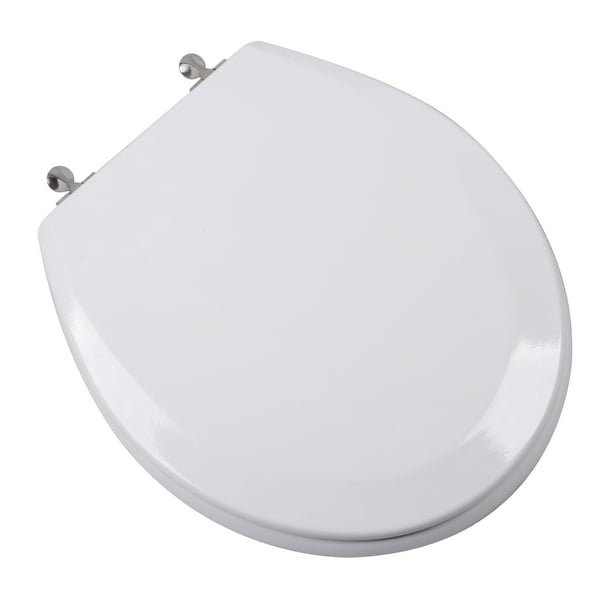 BathDecor Premium White Molded Round Front Wood Toilet
