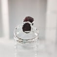 thumbnail image 6 of Natural Garnet Ring, Rough Garnet Gemstone Ring, January Birthstone, 2 Hammered Band, 925 Sterling Silver, Womens Ring, Christmas, Thanksgiving, Handmade, Statement Jewelry, Rough Gemstone Jewelry, 6 of 6