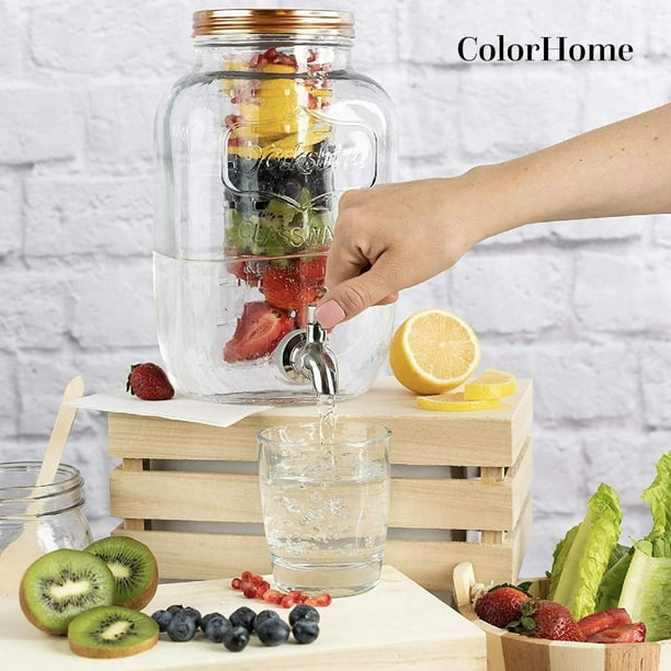 Dispensador Bebidas 4 Litros Mason Jar Vitrolero Agua Con Tapa Kingshouse Multicolor Dispensador Bebidas 4 Litros Mason Jar Vitrolero Agua Con Tapa Kingshouse Multicolor