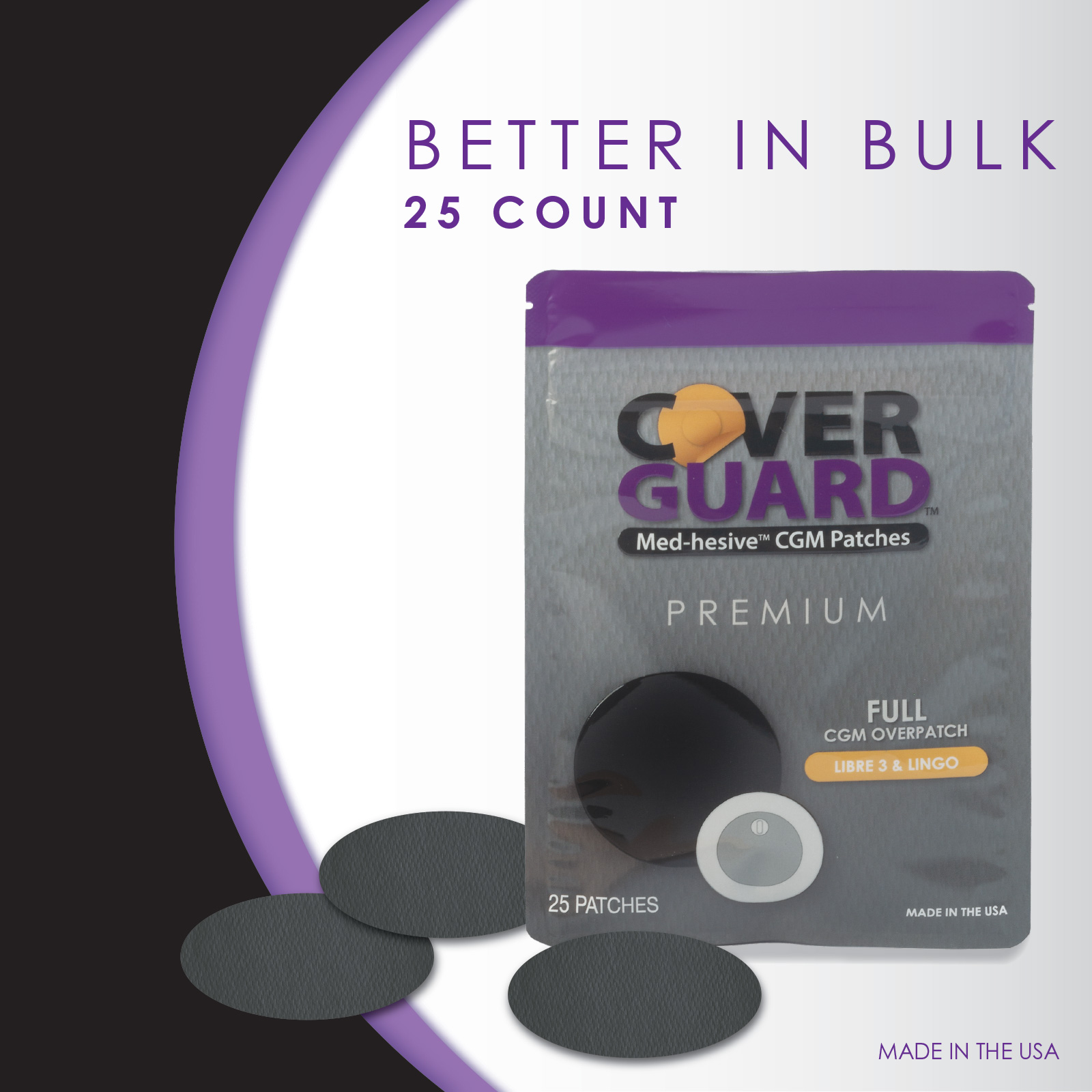 CoverGuard Overpatches for FreeStyle Libre 3 Premium Waterproof CGM Covers