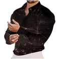 thumbnail image 2 of lcziwo Prime Sales Today Dress Shirts for Men 2025 Fashion Hot Stamping Printed Blouse Long Sleeve Casual Button Down Shirt Muscle Fit Work Tops, 2 of 8