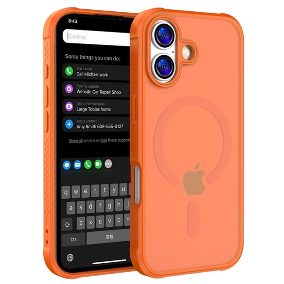 Allytechgroup for iPhone 17 Back Cover Case, Shock-Absorbent Anti-Fingerprint Non-Slip Rugged Slim Lightweight Shockproof Protective Back Cover for iPhone 17, Orange
