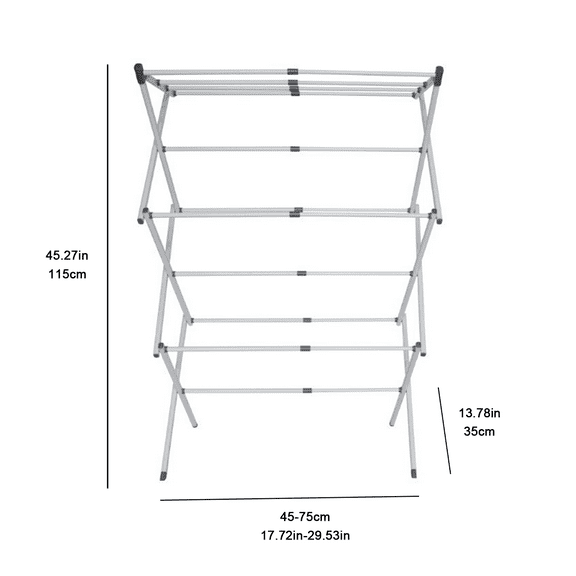 Oversize Collapsible Clothes Drying Rack DRY-09066 Silver, 50 lbs Functional and Energy Saving Oversized Collapsible Steel Closets Clothes Drying Rack, Silver
