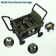 thumbnail image 5 of Memoryfield 4-Seater Stroller Wagon for Kids with Safety Harness, Removable Canopy, Snack Tray & Swivel Wheels, Green, 5 of 7