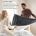 thumbnail image 5 of ROSEKIND Flannel & SherpaThrow Blanket for Couch, Non-Heated, Thick & Warm Cozy Blanket for Winter, Soft Fuzzy Plush Throw Gifts for Women and Men, 50x60In, Grey, 5 of 8
