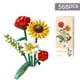 thumbnail image 1 of Modelo de ramo de flores artificiales para niños, juego de construcción de bloques de construcción en 3D, juguete para ensamblar flores para decoraciones del hogar, 1 of 9