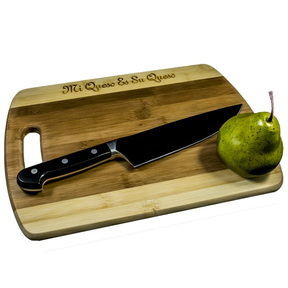 Mi Queso es su Queso Cutting Board 14''x9.5''x.5'' Bamboo CTCBTT14