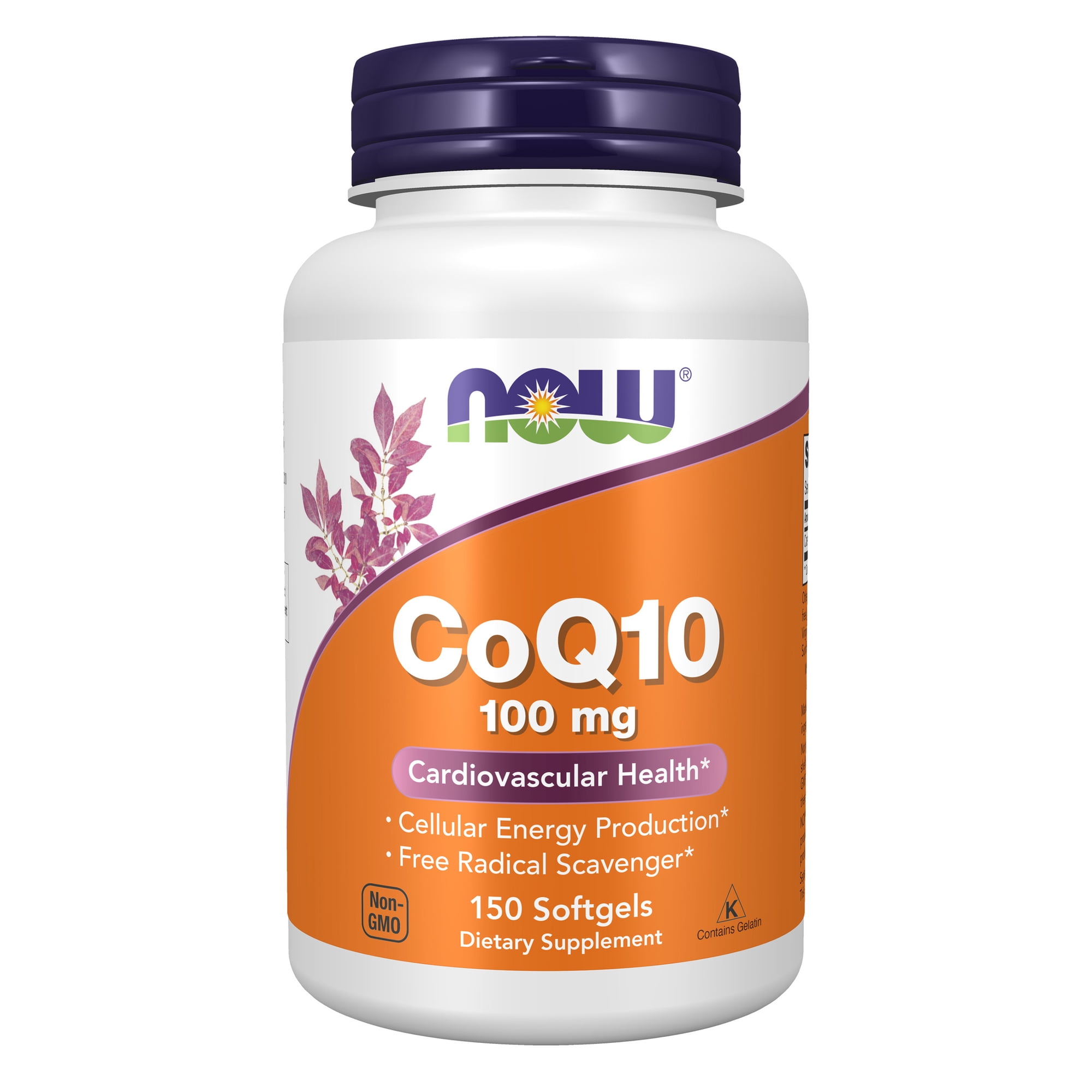 NOW Supplements, CoQ10 (Coenzyme Q10) 100 mg, Cardiovascular Health*, Cellular Energy Production*, Free Radical Scavenger* 150 Softgels