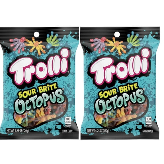 Trolli Brite Octopus Gummy Candy, 4.25 Ounce Bag, 2 Pack
