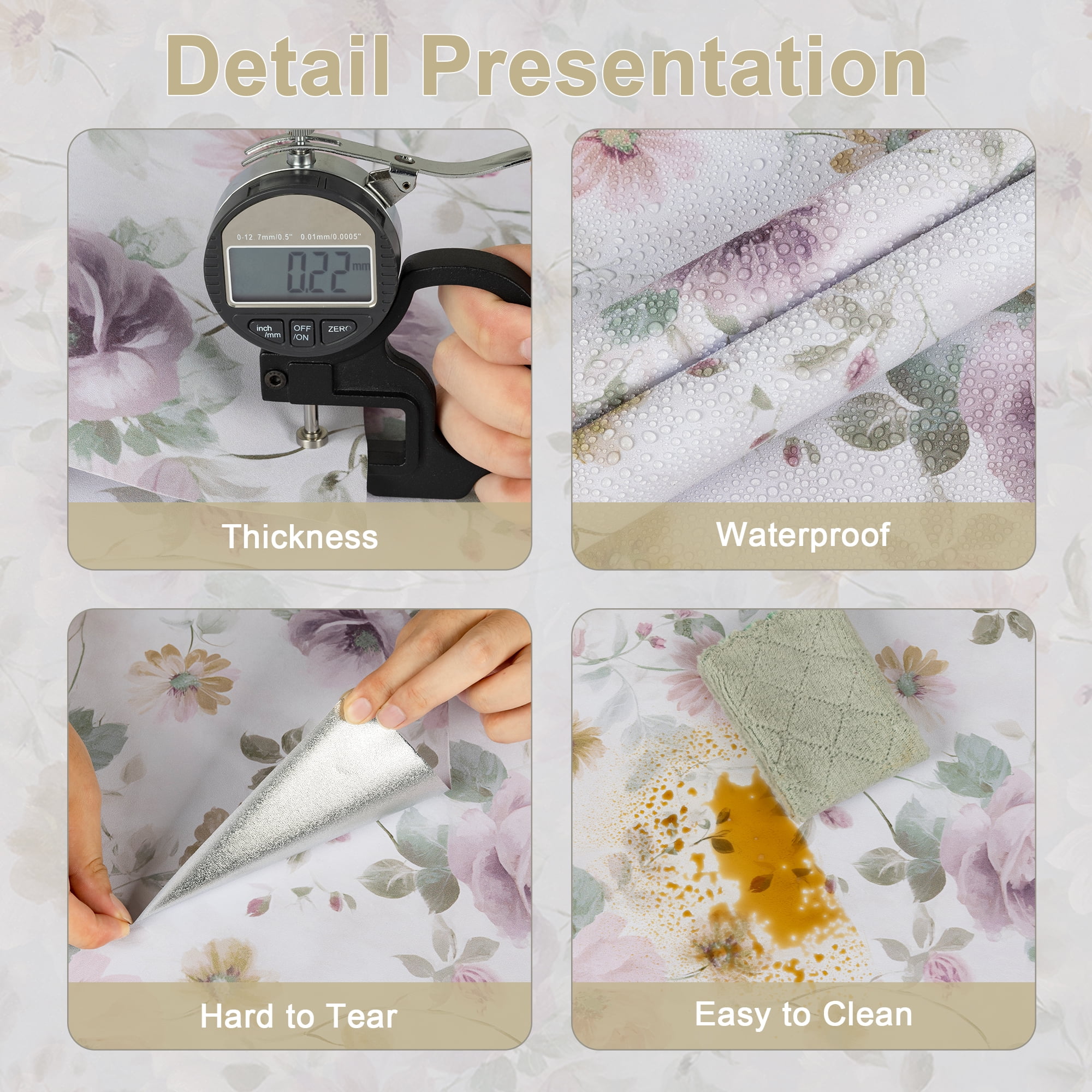 (2 pack) Abyssaly Floral Wallpaper Peel and Stick 17.3"×118" Vintage Watercolor Floral Self Adhesive Textured Wall Paper Contact Paper Home Decor Wall Covering Old Furniture Renovation