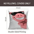 thumbnail image 2 of LALILO Throw Pillow Covers Fun Pig Pig Cartoon Pink Agriculture Cushion Cover 18" x 18", 4284 Pack, 2 of 6