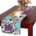 thumbnail image 3 of BSDHOME Kawaii Child Pattern With Cute Doodles Cotton Linen Table Runner 14x72 Inches, 3 of 5