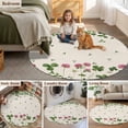 thumbnail image 2 of Round Rug 3ft Area Rug, Irish Shamrock Floral St. Patrick's Day Area Rugs for Living Room Bedroom, Spring Flower Clovers Floor Mat Non-Slip Non-Shedding Carpet Indoor Accent Rugs, 2 of 9