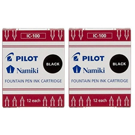 Pilot Namiki IC100 Fountain Pen Ink Cartridge, Black, 12 Cartridges per Pack (Pack of