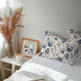 thumbnail image 6 of Navy Blue Floral Lumbar Pillow Covers 20x12 Inch Set of 2, Beige Vintage Farmhouse Botanical Leaves Waterproof Outdoor Pillow Covers, Decorative Cushion Pillowcases for Couch, Sofa, Bed, Patio, 6 of 9