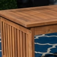 thumbnail image 7 of 2-Piece Brown Patina Contemporary Wood Outdoor Furniture Patio Chat Set - Cream Cushions, 7 of 7