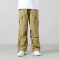 thumbnail image 5 of Acaics Boys' Wide Leg Cargo Pants, Elastic High Waist Multi Pocket Lightweight Loose Trousers for Daily Outdoor Back to School Outfits, Sizes 7–15, 5 of 6