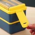 thumbnail image 4 of Visland 1400ML Double Plastic Lunch Box Three compartments Sealed Avoid Food Mixing Perfect Meal Match Microwave Lunch Box, 4 of 10