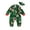 Green, variant on Infant Baby Christmas Jumpsuit 3M 6M 9M 12M Christmas Santa Claus Print Long Sleeve V-Neck Zipper Front Romper Bow Headband