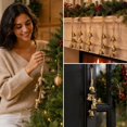 thumbnail image 6 of Christmas Bells Hanging Decor Vintage Metal with Rope Bow Tree Door Decor, 6 of 7
