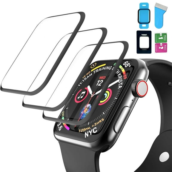 Allytechgroup [3 Pack] Tempered Glass Screen Protector with Locator for Apple Watch Series 10 46mm, 3D Full Coverage [Easy Installation Frame] Waterproof Bubble-Free HD Clear Film for iWatch 10 46mm