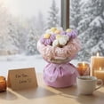 thumbnail image 6 of Knitted Yarn Flowers, Small Puffs, Simulated Flower Bouquets, Handmade Valentine's Day Gifts, Fake Flowers, Handmade Flowers（E）, 6 of 7