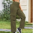 thumbnail image 6 of Annhoo Cargo Pants for Women Casual High Waisted Straight Leg Trousers Loose Solid Colr Pants with Multi Pockets, 6 of 6