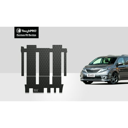 ToughPRO - TOYOTA Sienna 2nd & 3rd Row Mats - All Weather - Heavy Duty - Black Rubber - 2012 ...