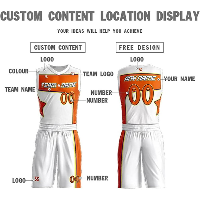  Custom Basketball Jersey Printed Personalized Team Jerseys Name  Numbers Customized Sports Team Uniform for Men Women Youth : Clothing