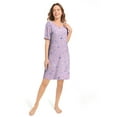 thumbnail image 2 of CONOMAX 1 Pack Women's Nightgown Short Sleeve Sleepshirts V Neck Print Nightshirt for Women's Plus Sleepwear, 2 of 6