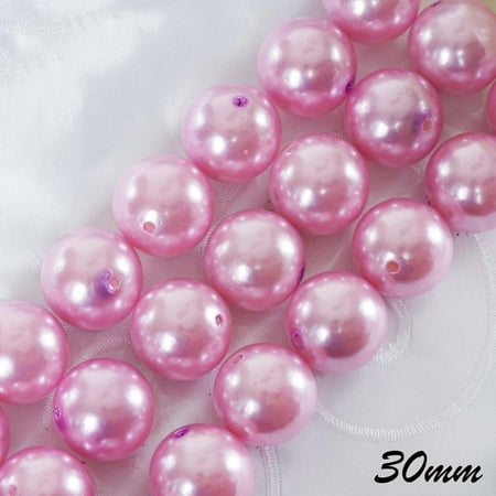 Big Faux Pearl - 30MM BIG Faux Pearl Beads Vase Filler Flower Centerpiece Wedding Pink 35 PCS