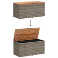 thumbnail image 5 of vidaXL Garden Storage Box Grey 110x50x54 cm Poly Rattan Acacia Wood, 5 of 5
