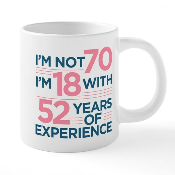 CafePress - I'm Not 70 Pink - 20 Oz White Ceramic Mega Mug
