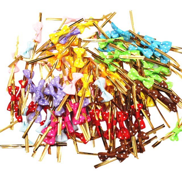 Visland 100 Pcs/Set Packing Wire Flexible Bendable Gift Wrapping Bow Tie Wrapping Binding Wire for Bread Bag