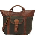 thumbnail image 2 of Sharo Bolso Satchel de Piel y Lona, 2 of 6