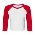thumbnail image 1 of Bella + Canvas Womens Raglan 3/4 Sleeve Crop T-Shirt, 1 of 3