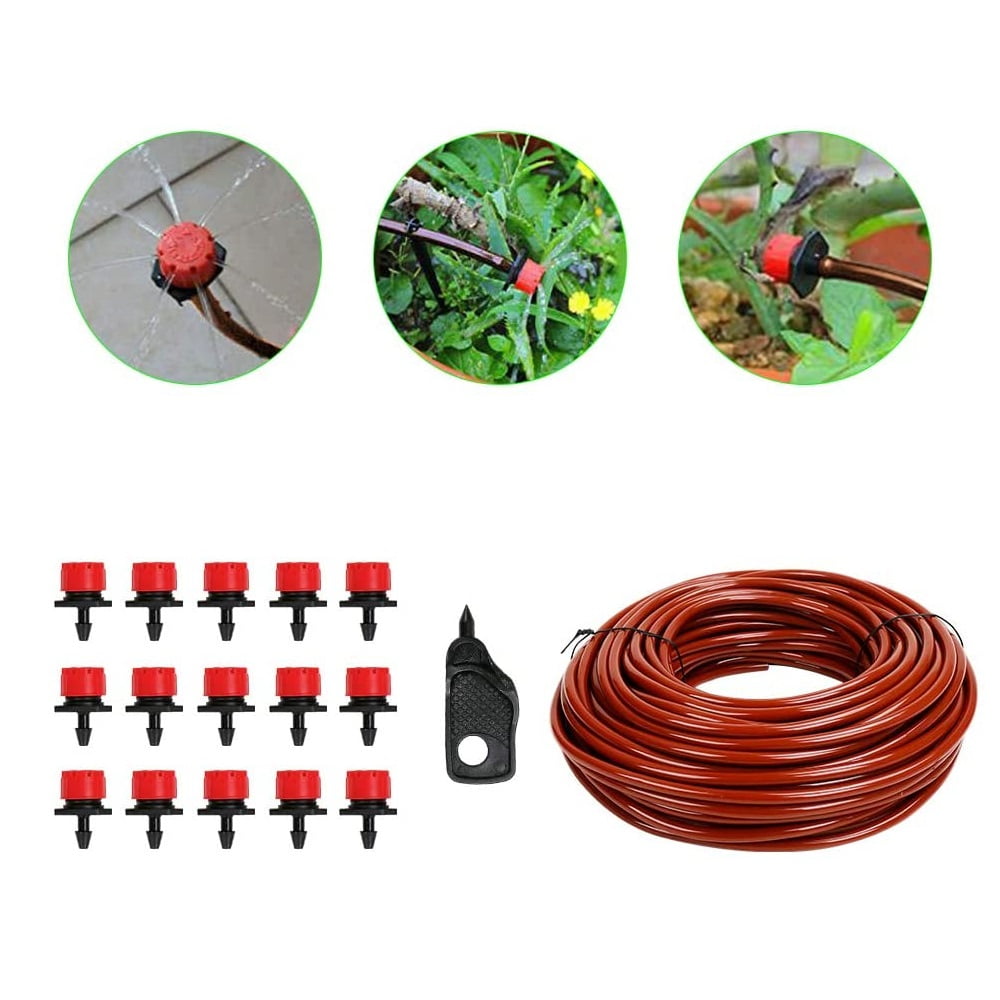 Flantor Drip Irrigation Tubing 100ft 1/4 inch Drip Irrigation Sytem