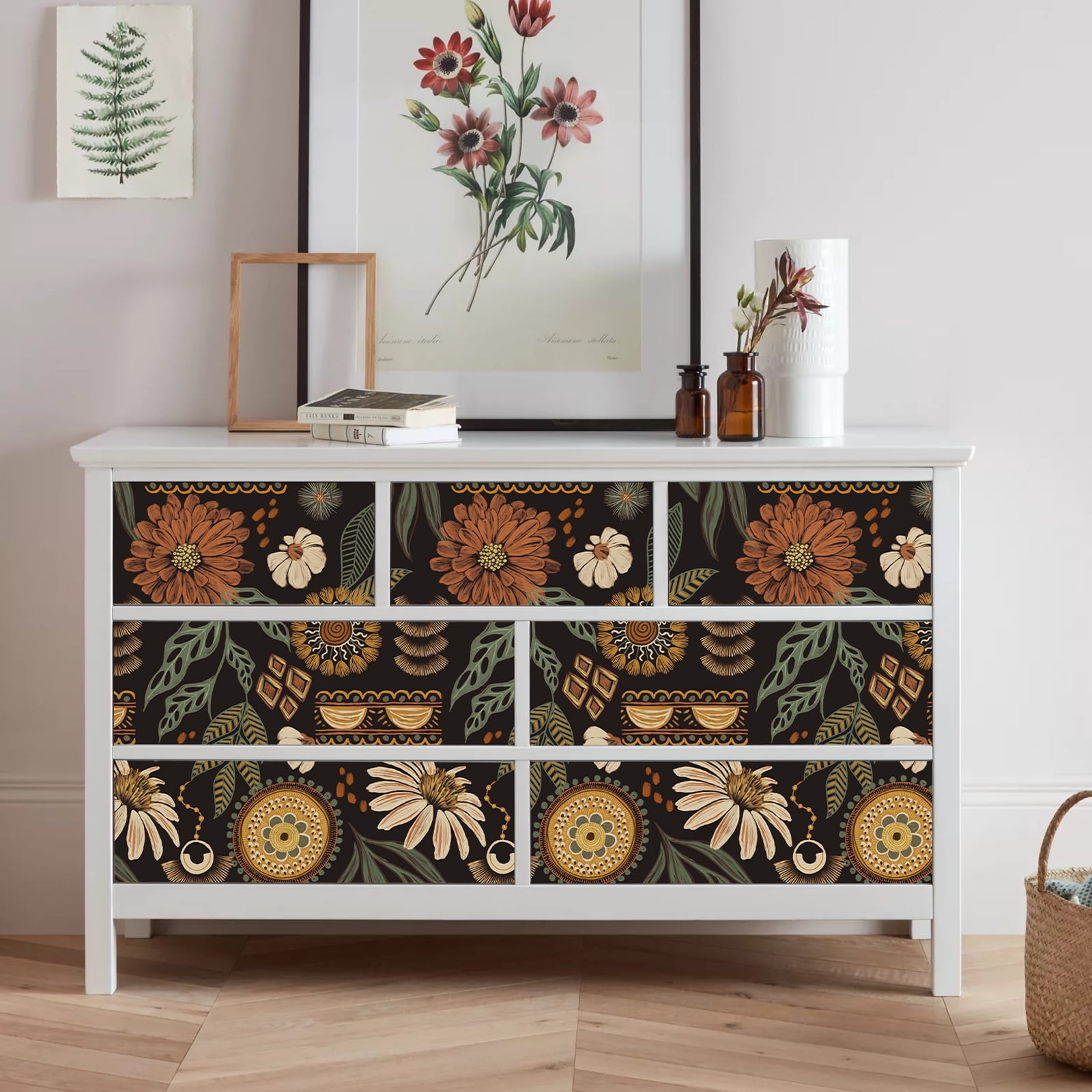 Xiayi Boho Sun Floral Peel and Stick Wallpaper 57.7 Sq. ft