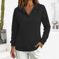 thumbnail image 2 of WUSUOWEI Womens V Neck Long Sleeve Sweatshirt Bottom Tops Lightweight Dressy Casual Business Basic Pullover Top with Pockets 2026 Fall Winter Outfits XL, 2 of 6