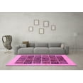 thumbnail image 3 of Ahgly Company Indoor Round Abstract Pink Modern Area Rugs, 5' Round, 3 of 4