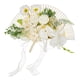 thumbnail image 4 of Ramo de novia, flores de dama de honor, flores artificiales, abanico de mano clásico, novia Blanco, 4 of 9