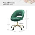 thumbnail image 6 of Luxury Office Chair Premium Modern Velvet Swivel Desk Chair with Chic Gold Base in Bold Colors Green, 6 of 9
