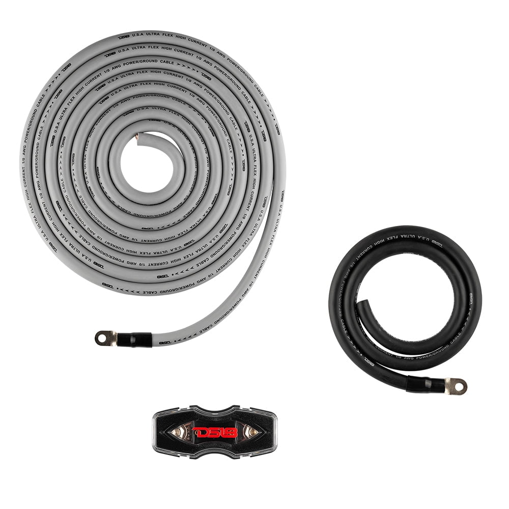 DS18 0 Gauge Complete Amplifier Wiring Kit w/ANL Fuse Holder & (1) MANL 250A SLV