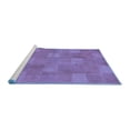 thumbnail image 2 of Ahgly Company Machine Washable Indoor Round Checkered Blue Modern Area Rugs, 3' Round, 2 of 4