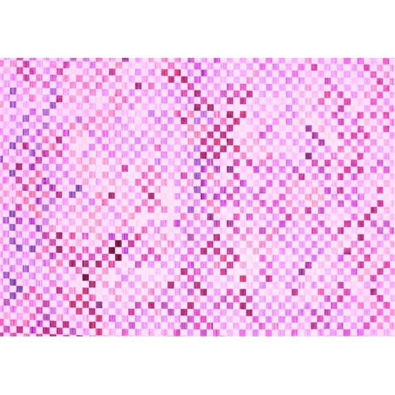 Ahgly Company Indoor Rectangle Abstract Pink Contemporary Area Rugs, 7' x 10'