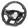 thumbnail image 3 of Steering Wheel Assembly, Silver Stitching Silver Center Stripe Beautiful Texture Carbon Fiber Steering Wheel  for Raptor 2017-2021, 3 of 7